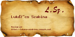Lukács Szabina névjegykártya
